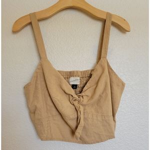 Womens Universal thread size m linen tank cropped mini tan